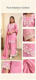 🌸 Pink Embroidered Suit Set — Pam Solutions Limited