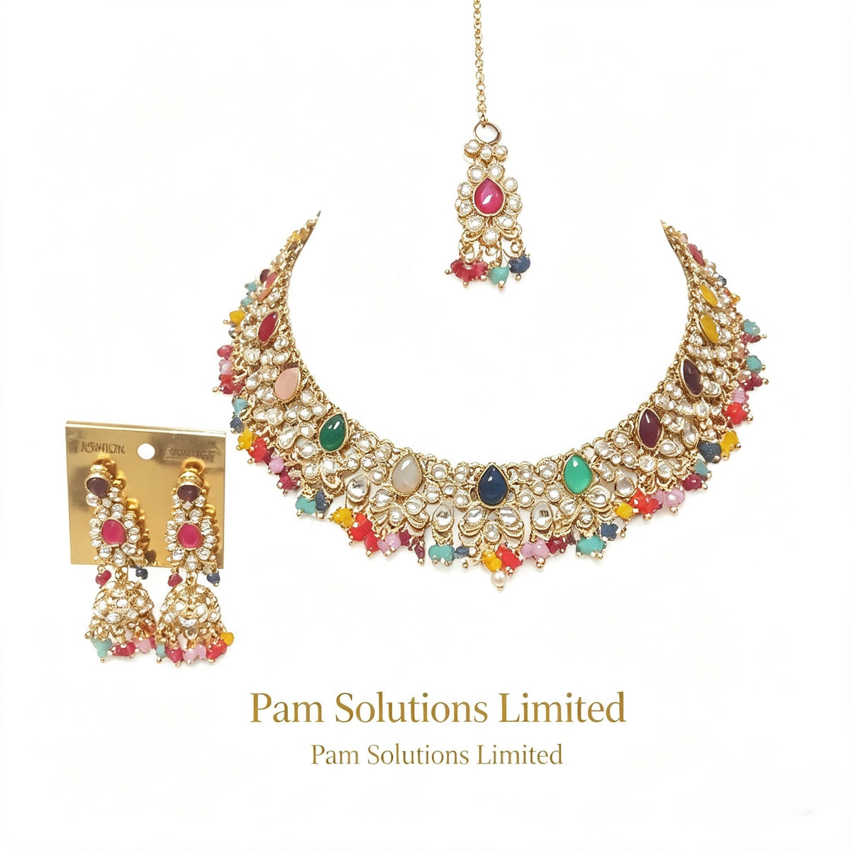 💎 Multi-Color Navratan Kundan Choker Set — Pam Solutions Limited