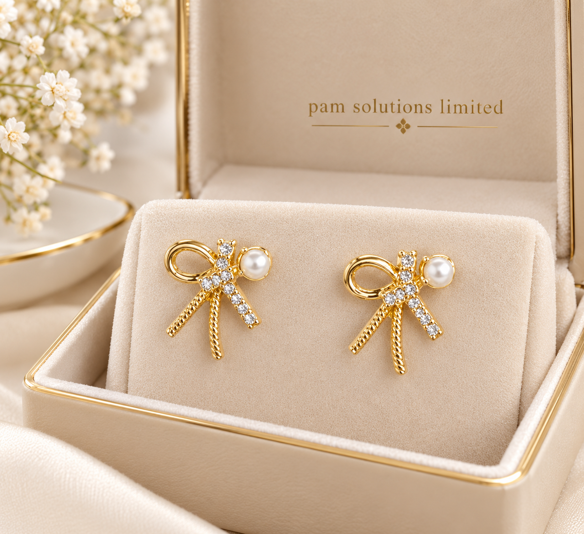 Pearl Bow Earrings 🎀✨