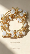 🐚 Cowrie Shell & Gold Bangle Set — 1 Pair (2 Bangles)