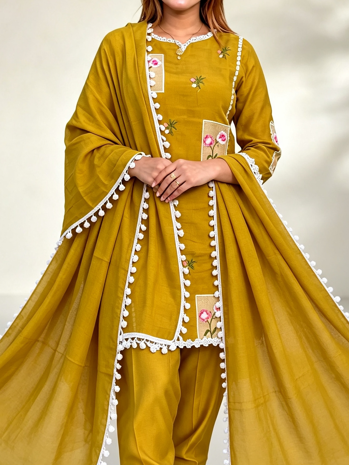 ✨ Mustard Floral Suit Set