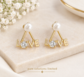 Elegant Pearl LOVE Earrings 🤍