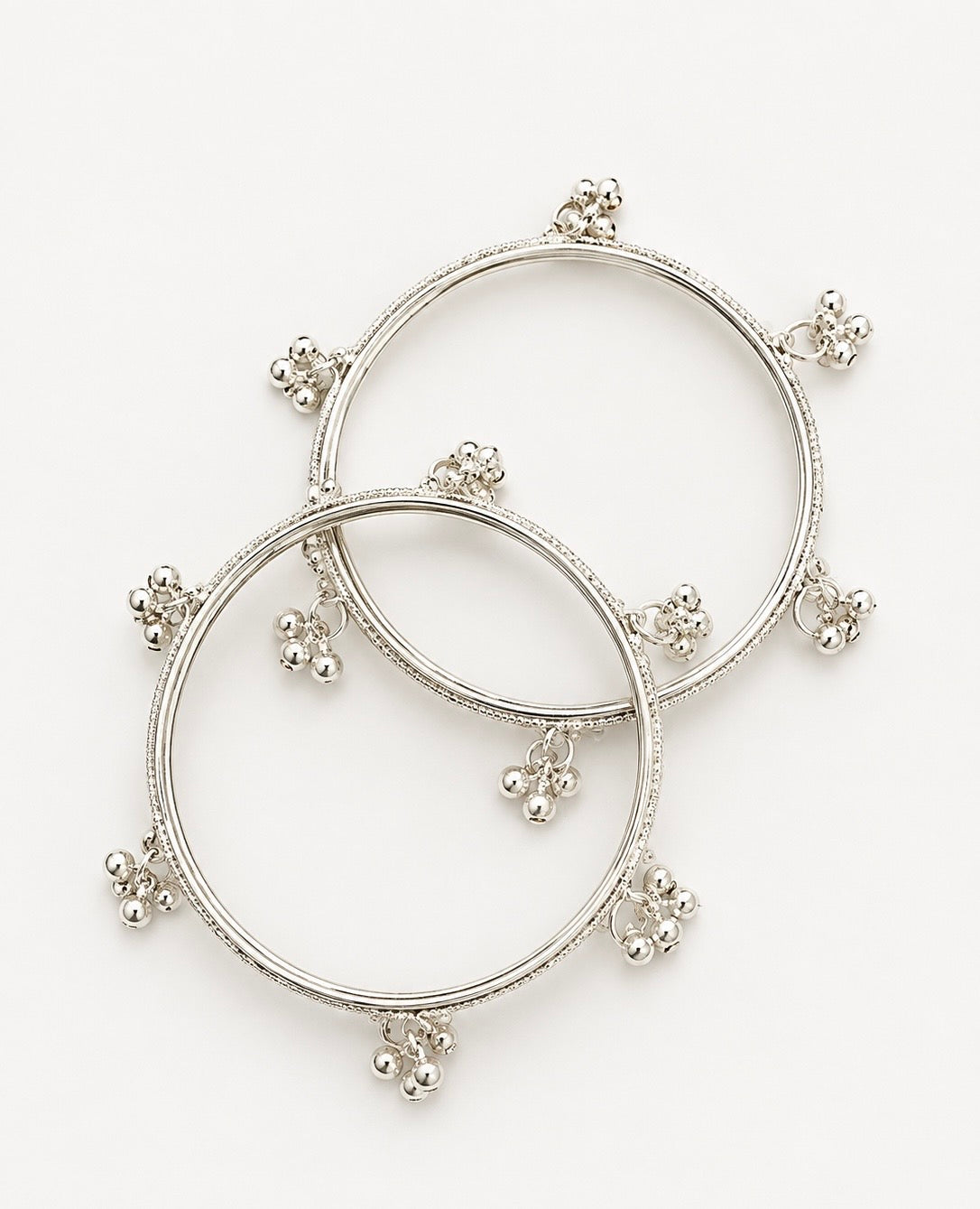 Elegant Silver Charm Bangles ✨