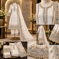 ✨ Ivory Gold Embroidered Luxury Suit