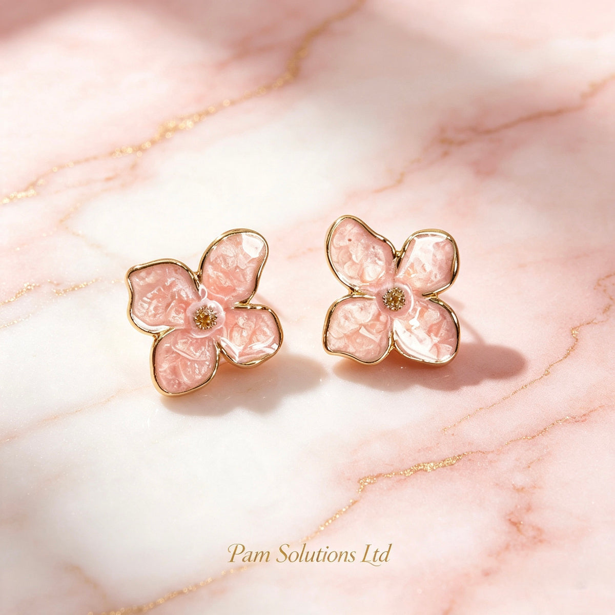 Delicate Pink Flower Earrings 🌸