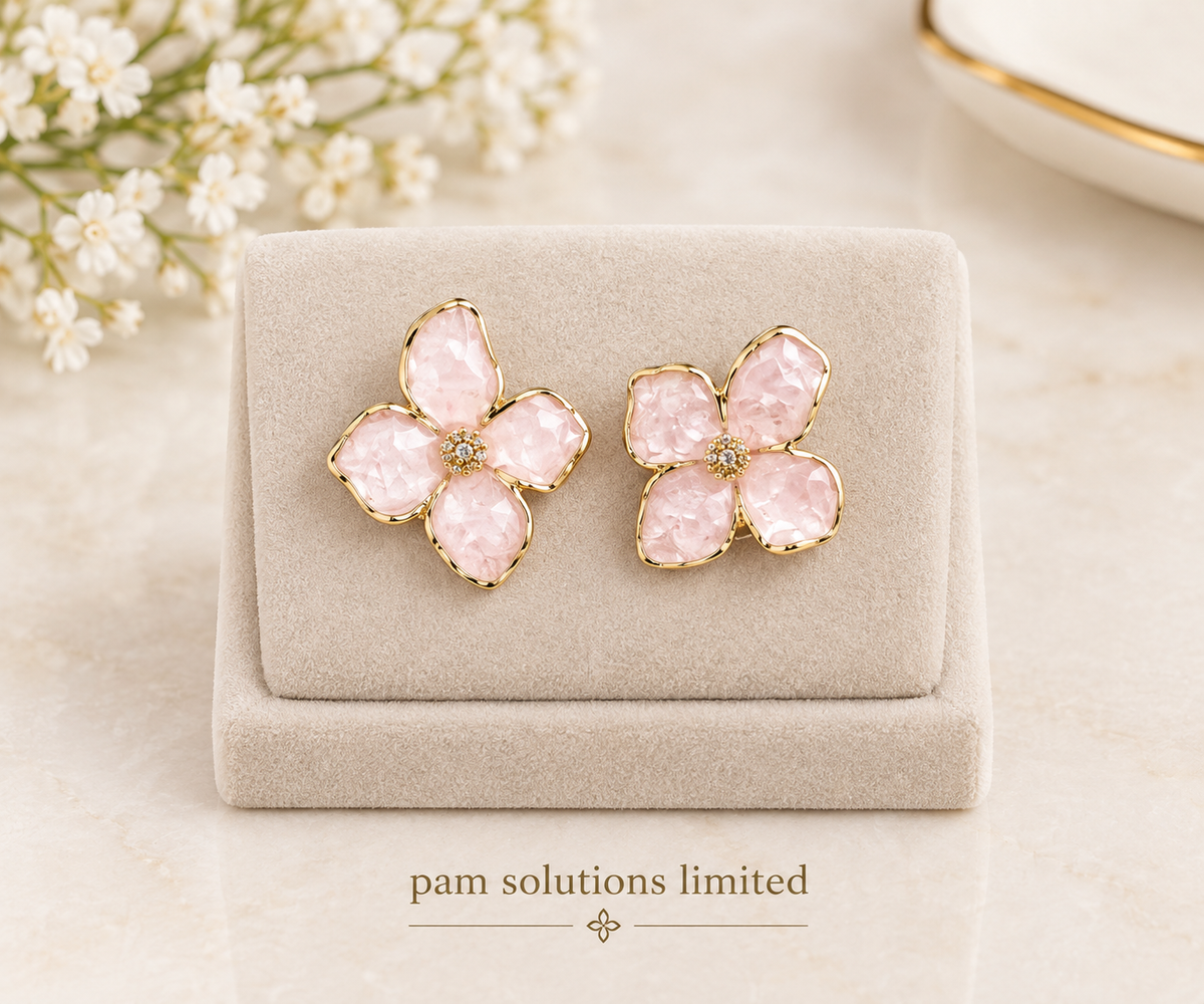Delicate Pink Flower Earrings 🌸