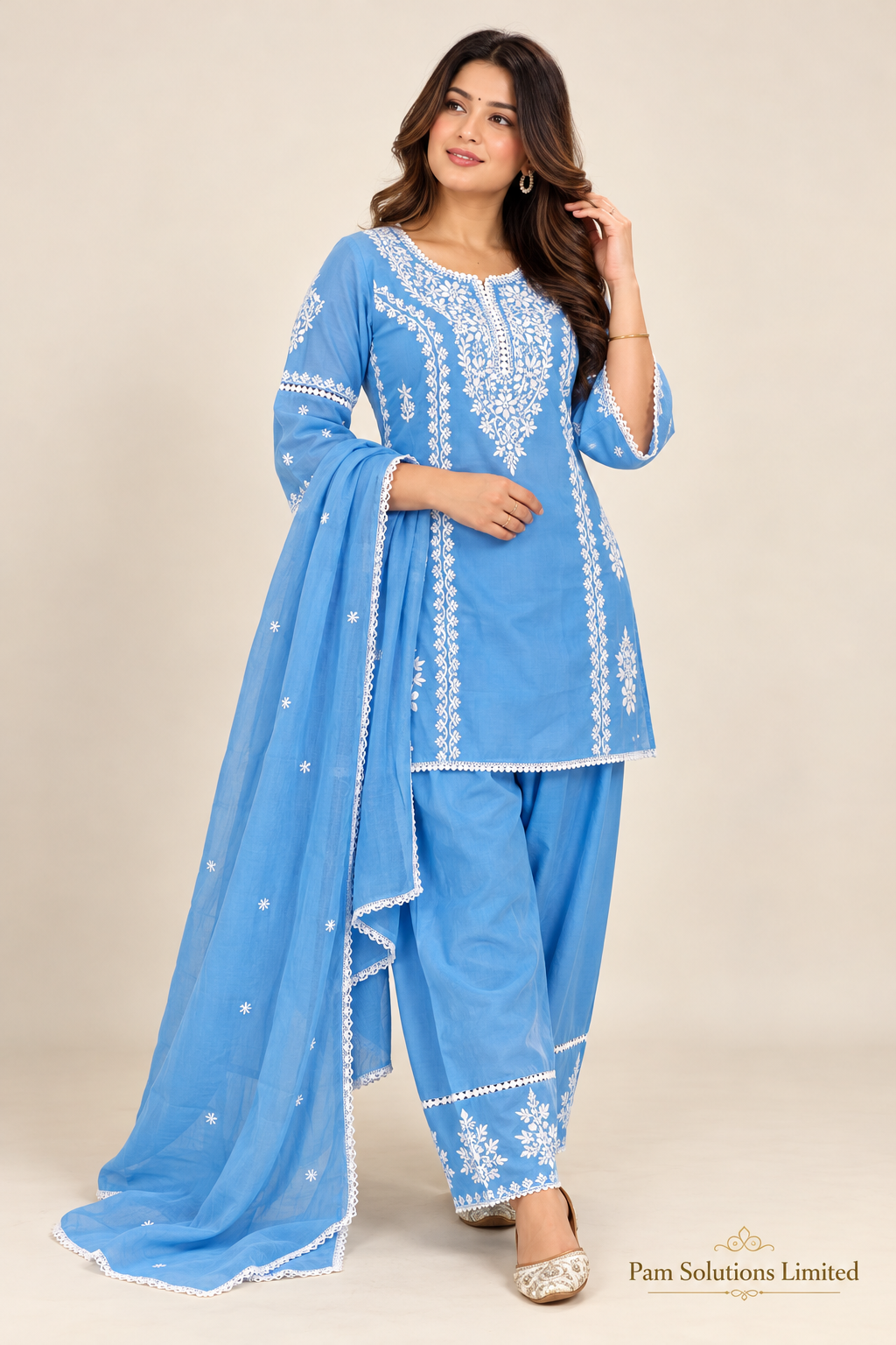 Sky Blue Embroidered Punjabi Suit 💙